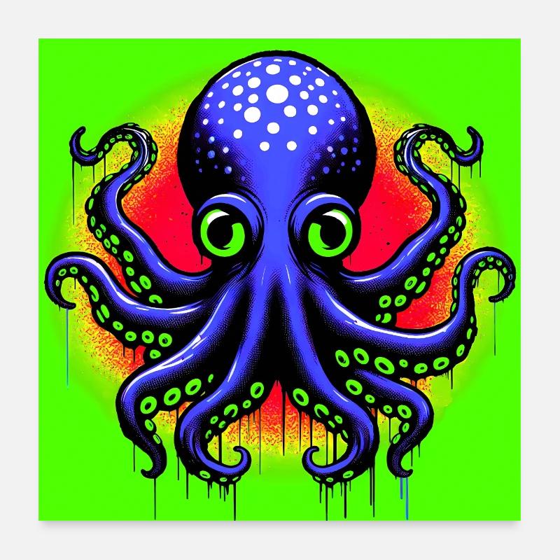 Octopus Poster 24" x 24" (60x60 cm)