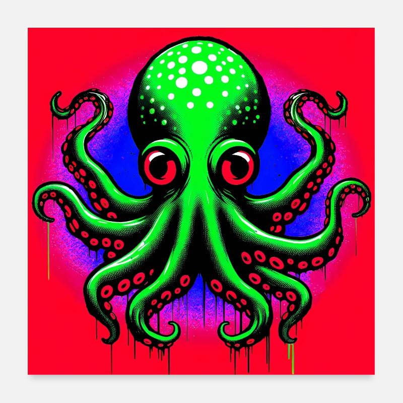 Octopus Poster 24" x 24" (60x60 cm)