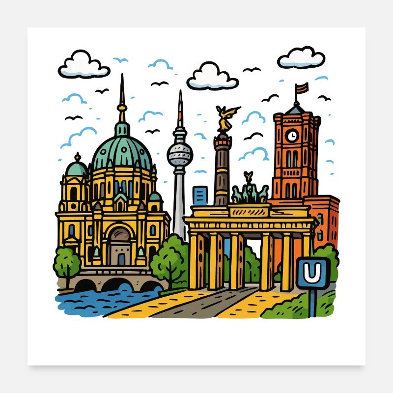 Ville de Berlin Poster 60 x 60 cm