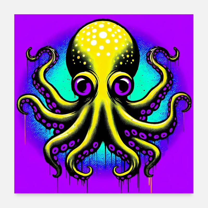 Octopus Poster 24" x 24" (60x60 cm)