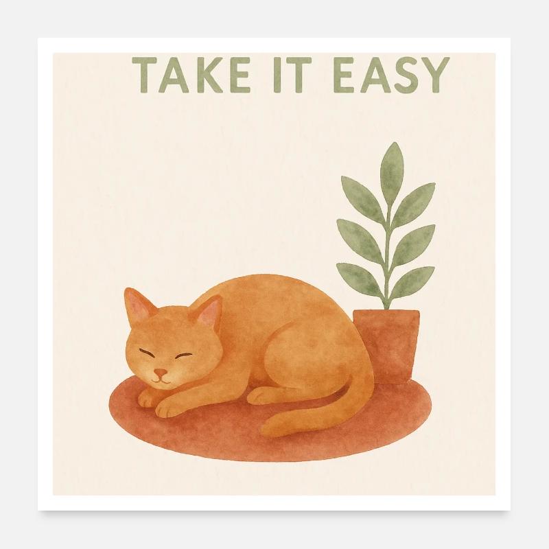Affiche Boho Cats – Keep Calm Poster 60 x 60 cm