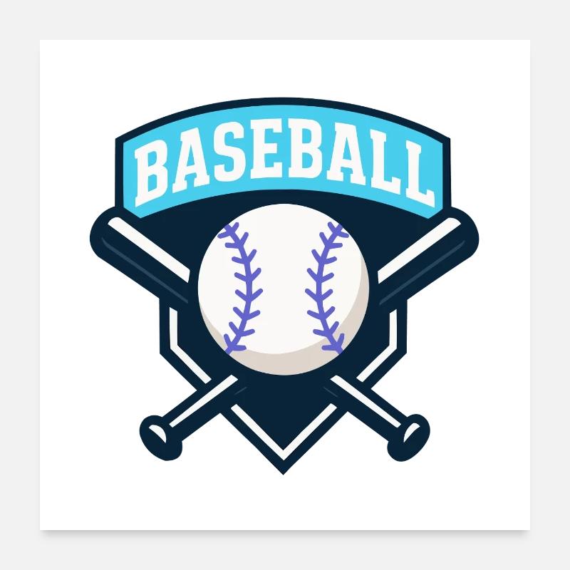 Logo de baseball Poster 60 x 60 cm