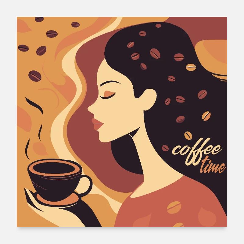 Coffee retro style vintage poster Poster 24" x 24" (60x60 cm)