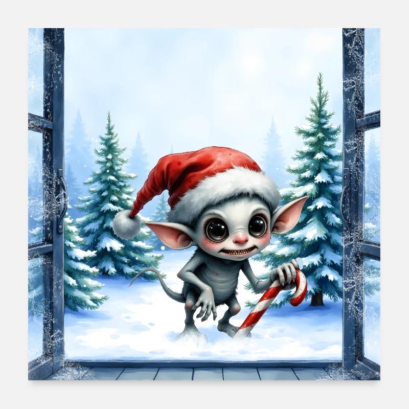 Chapeau d’elfe de Noël Poster 60 x 60 cm