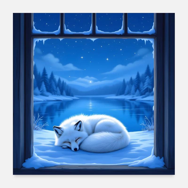 Snow fox Poster 24" x 24" (60x60 cm)