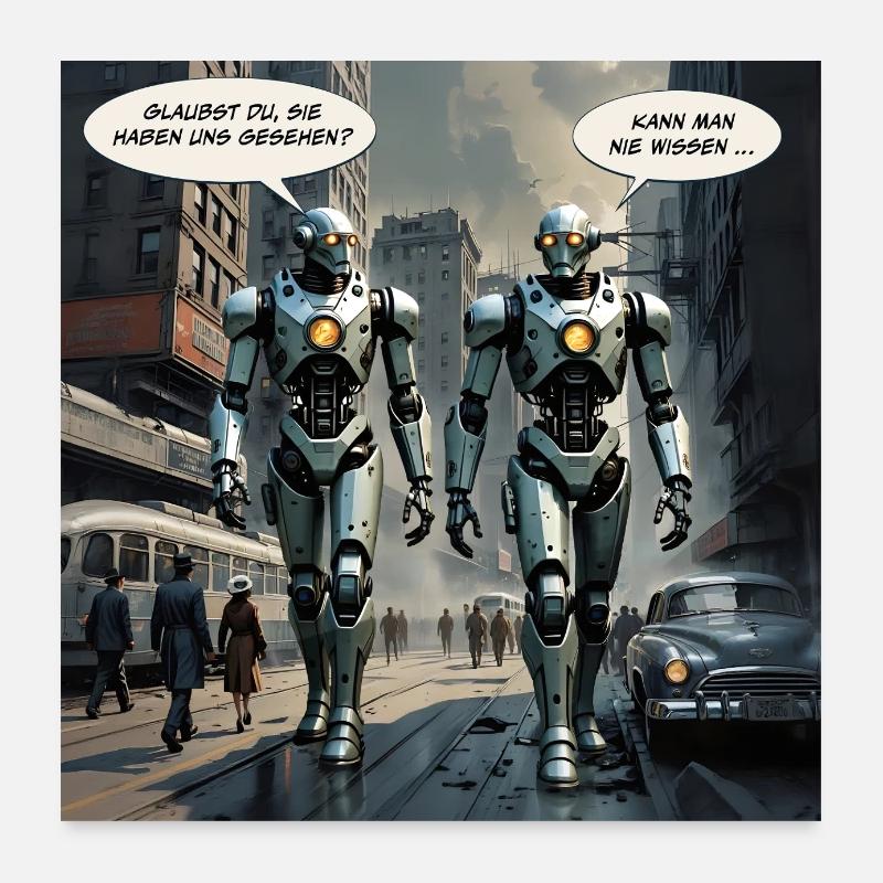 Robots – « Pensez-vous qu’ils nous ont vus ? » Poster 60 x 60 cm