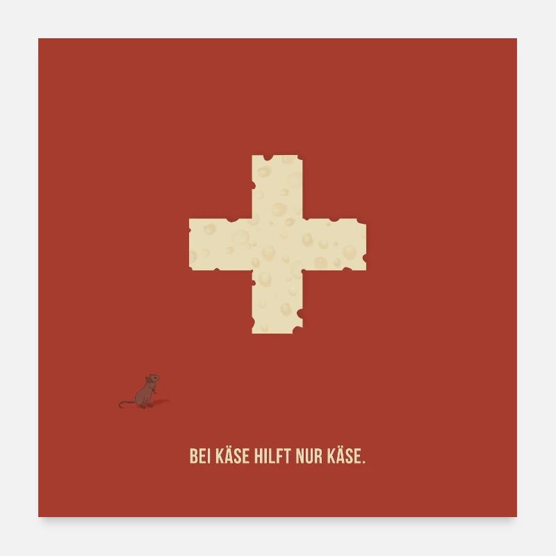 When it comes to cheese, only cheese helps – Funny mouse design Poster 24" x 24" (60x60 cm)