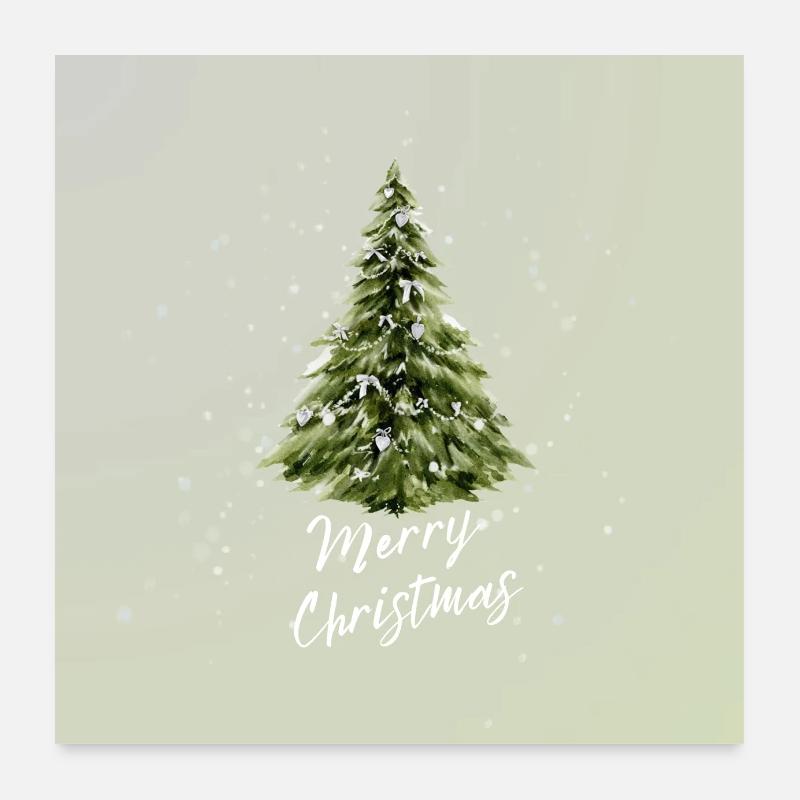 Joyeux vert de carte de Noël Poster 60 x 60 cm