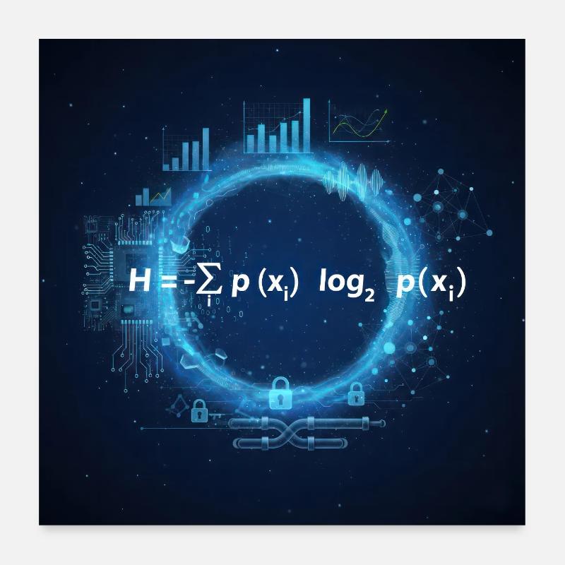Claude-Shannon-Gleichung Poster 60x60 cm