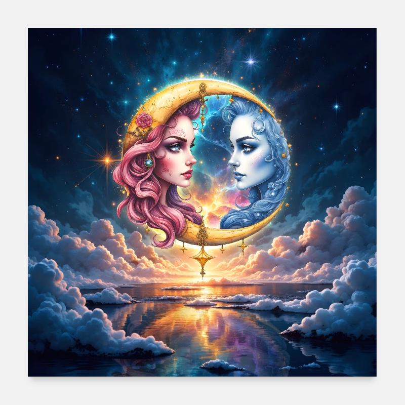 Lunar Duality in Love Poster 24" x 24" (60x60 cm)