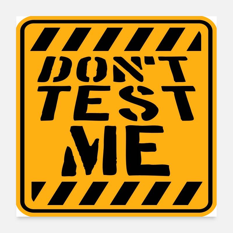Don't Test Me Schild Frech Lustig Zitat Spruch Poster 60x60 cm