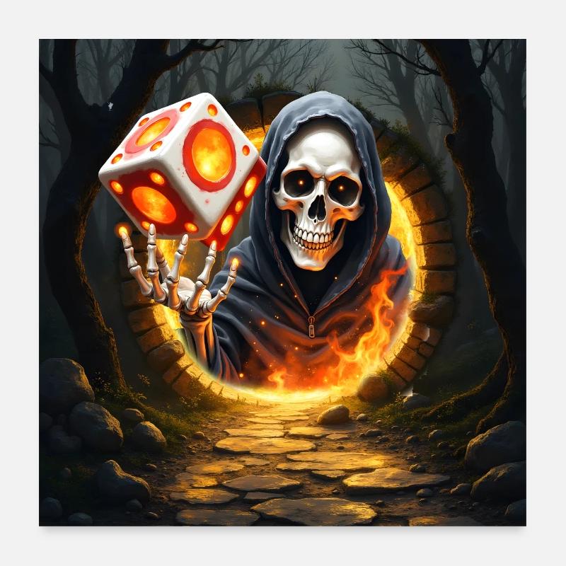 Death and Fire Dice Poster 24" x 24" (60x60 cm)