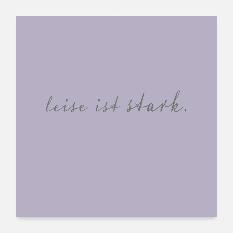 Silence est fort Affiche typographique minimaliste Poster 60 x 60 cm