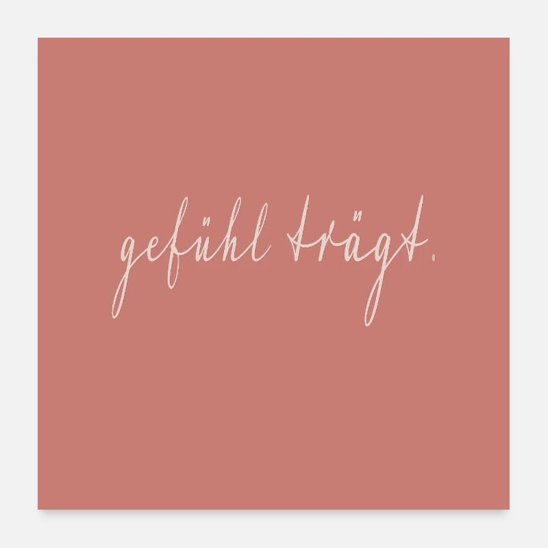 Sentiment porte une affiche typographique disant Poster 60 x 60 cm