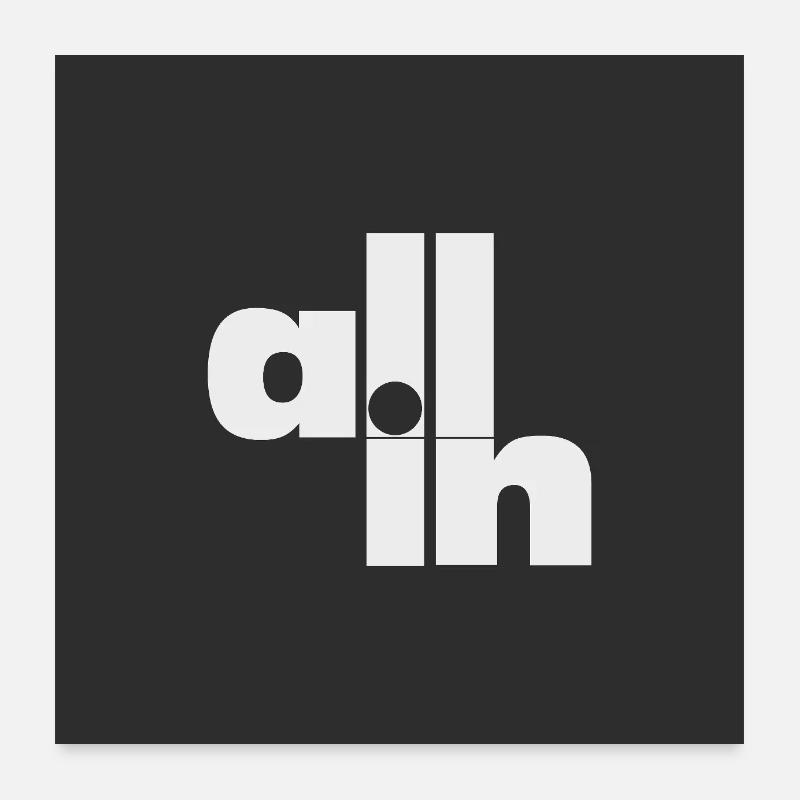 All in Poker Typografie Minimal Statement Poster 60x60 cm