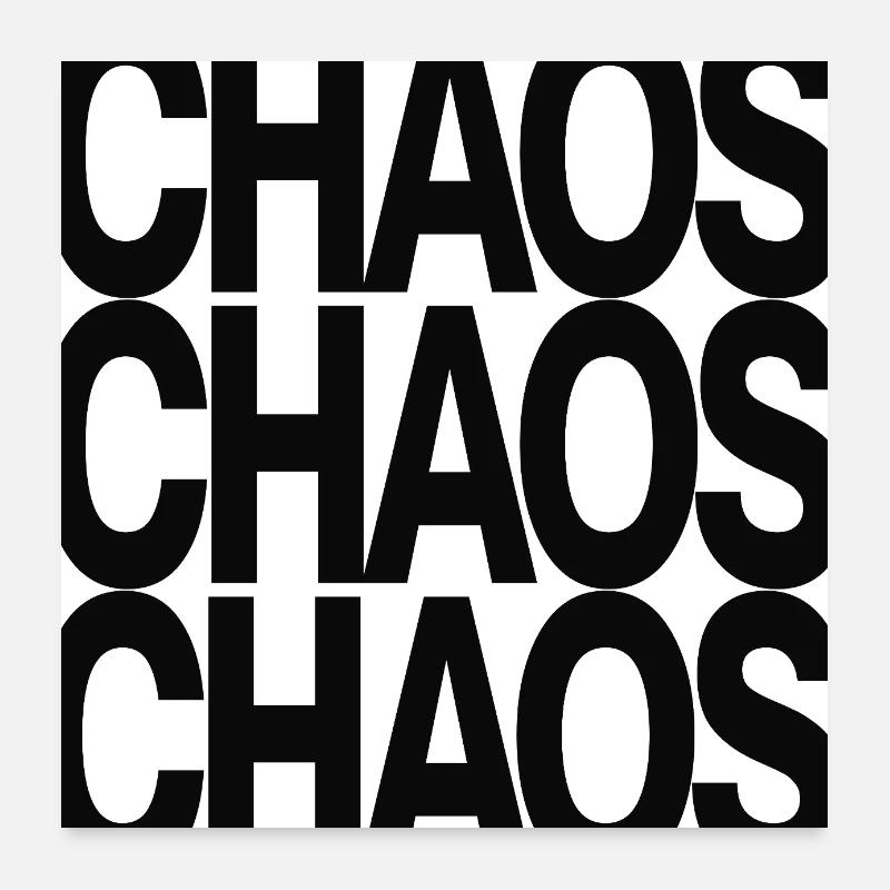 Chaos Typography Minimal Design Poster 24" x 24" (60x60 cm)