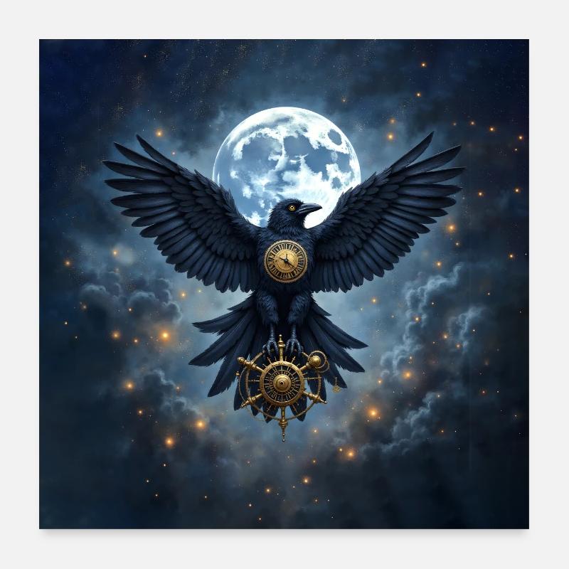 Sidereal Raven with Lunar Rudder Poster 24" x 24" (60x60 cm)