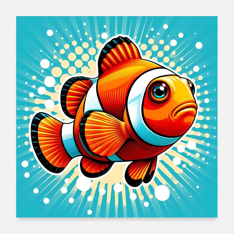 Poisson-clown Poster 60 x 60 cm