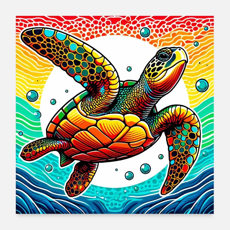 turtle Poster 24" x 24" (60x60 cm)