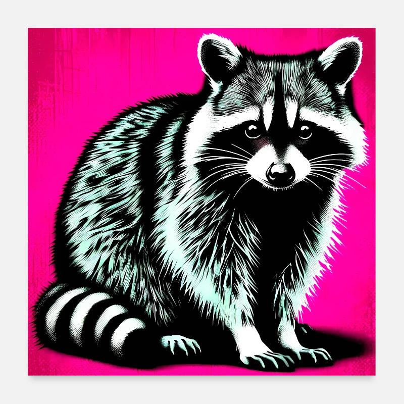 Raton laveur Poster 60 x 60 cm