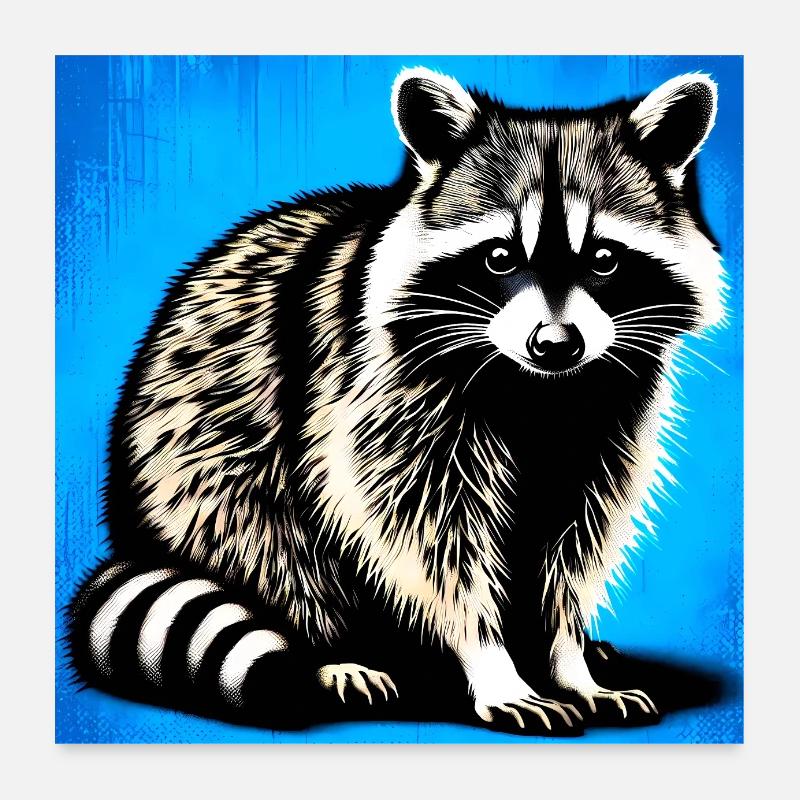 Waschbär Poster 60x60 cm