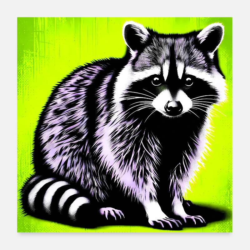 Raton laveur Poster 60 x 60 cm