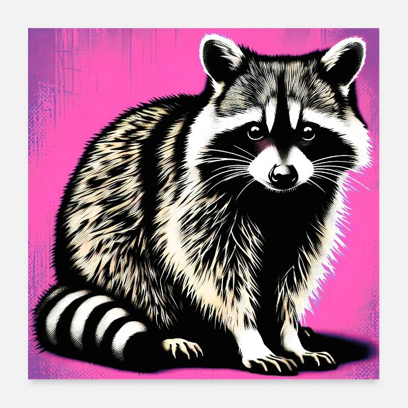 Waschbär Poster 60x60 cm