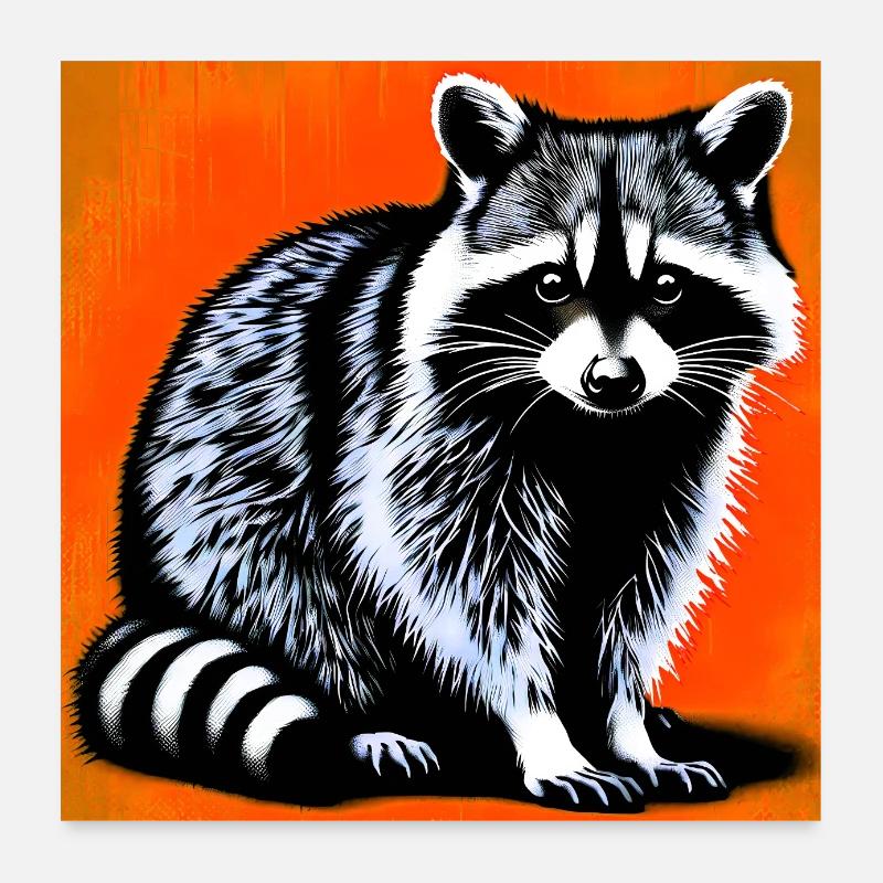 Raton laveur Poster 60 x 60 cm