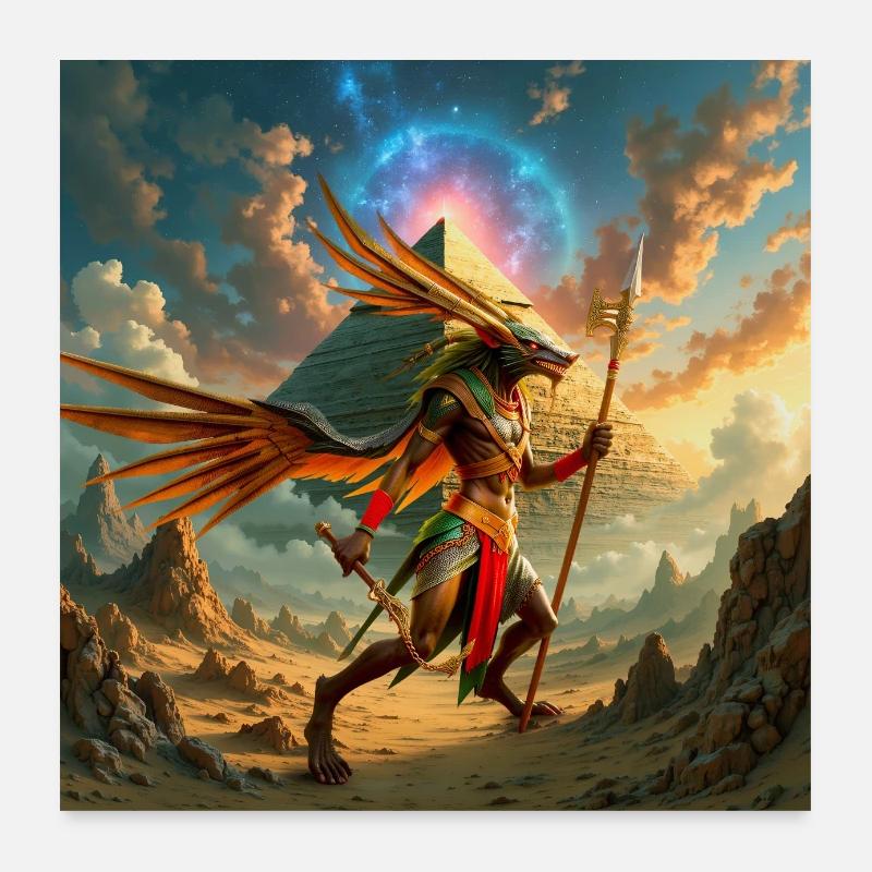 Gardien ailé de la pyramide Poster 60 x 60 cm