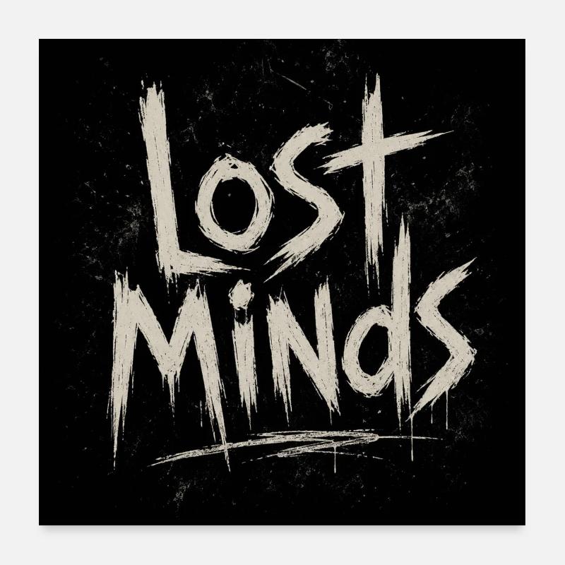 Lost Minds Grunge-Buchstaben Poster 60x60 cm