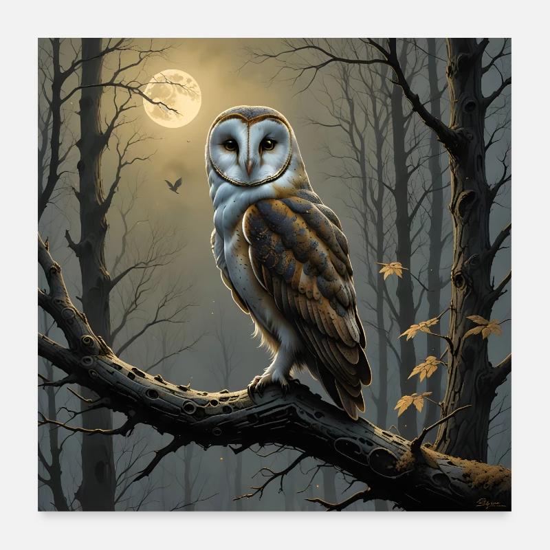 Majestueuse chouette effraie Chouette effraie Poster 60 x 60 cm