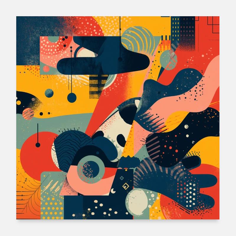 Colorful Abstract Dance - Poster 24" x 24" (60x60 cm) - white
