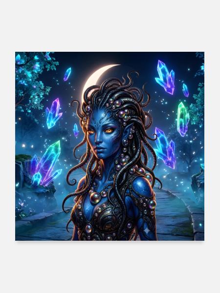 Blue Crystal Siren - Poster 24" x 24" (60x60 cm) - white - Front