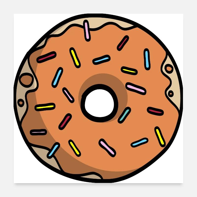 Orange donut gift idea partner look Poster 24" x 24" (60x60 cm)