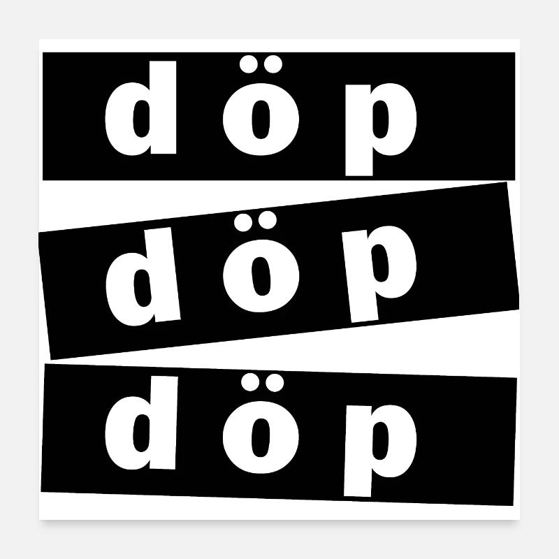 Döp Döp Döp Musique Techno Retro Design Poster 60 x 60 cm