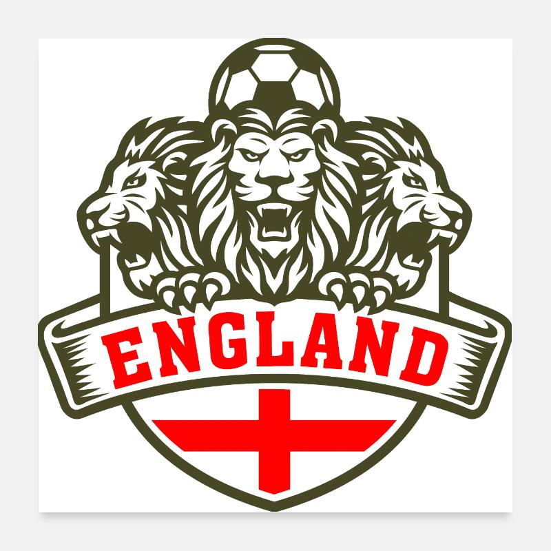 Angleterre - Lions Poster 60 x 60 cm