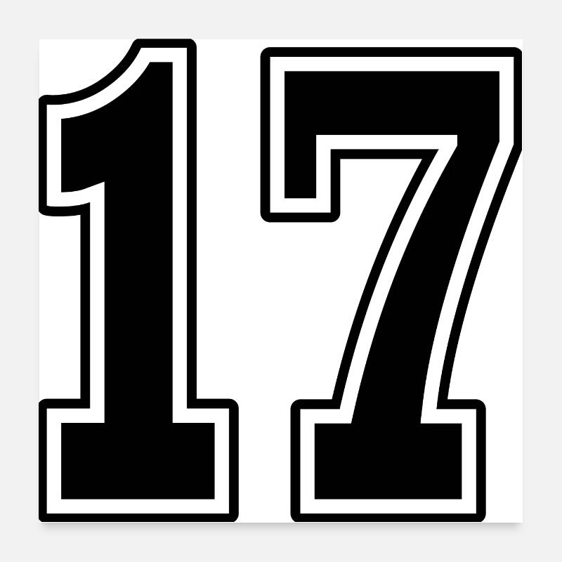 17! The number 17! Variant for bright products! Poster 24" x 24" (60x60 cm)