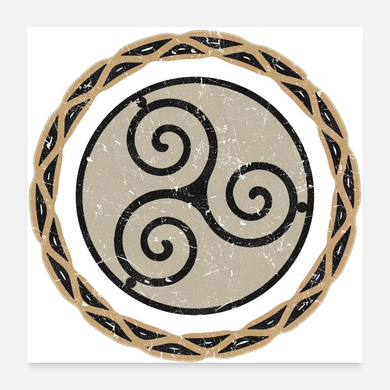Shaman's drum triskel Poster 24" x 24" (60x60 cm)