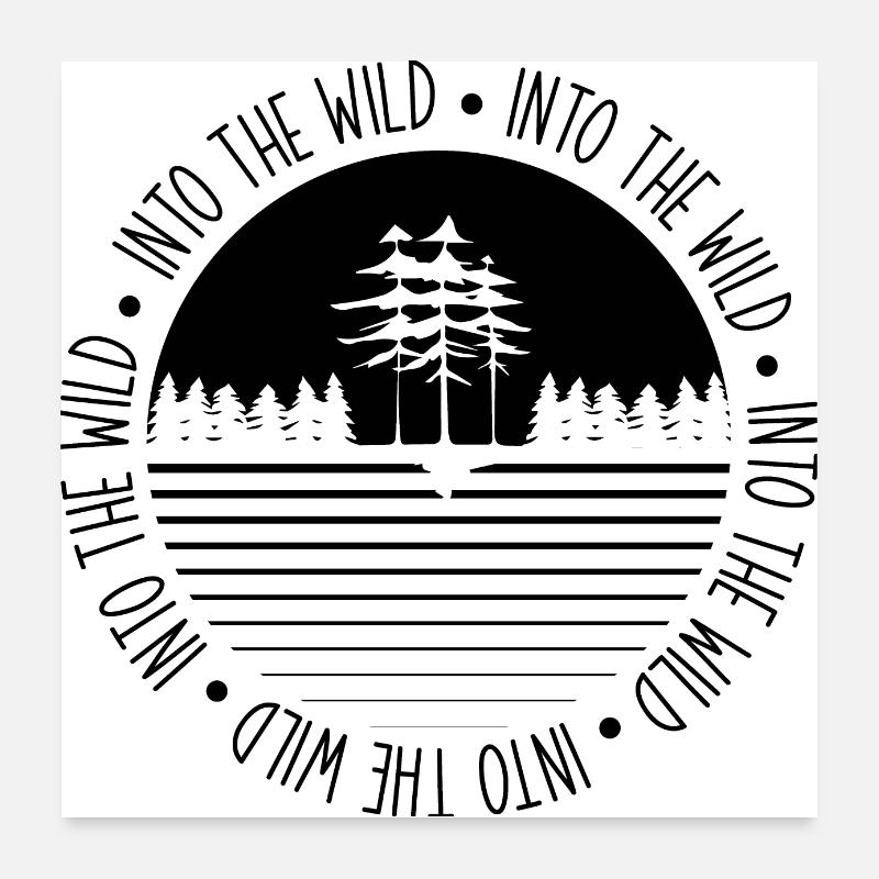 Forest mountains animals Poster 24" x 24" (60x60 cm)