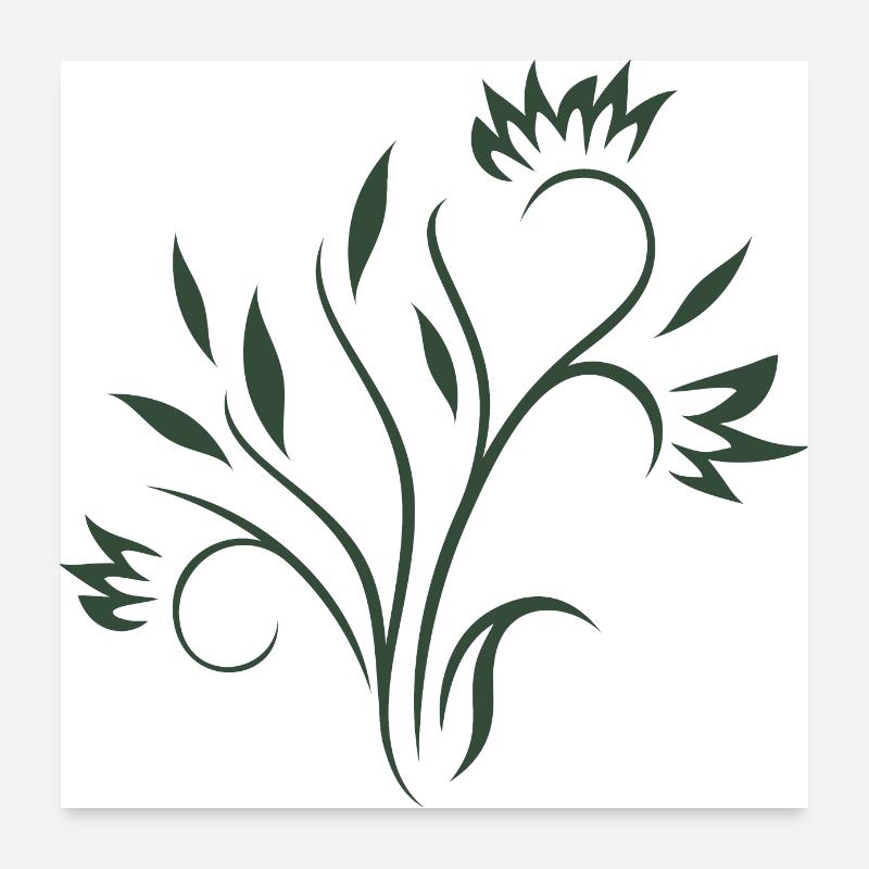 Schönes florales Element Poster 60x60 cm
