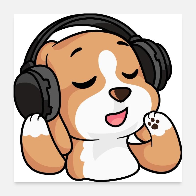 Der singende Beagle Poster 60x60 cm