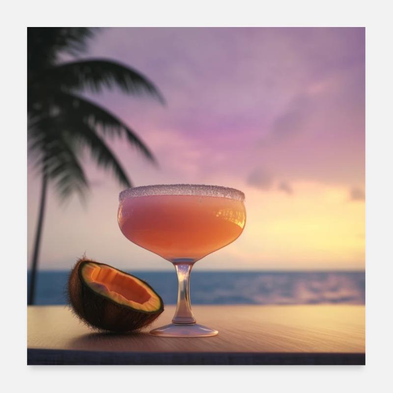 Cocktail 3 Geschenk Poster 60x60 cm