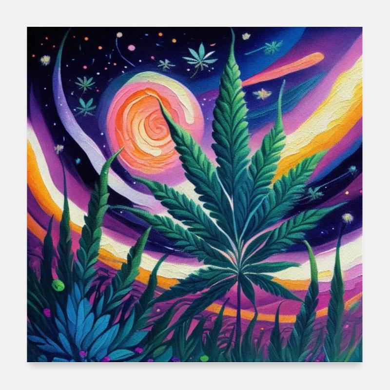 Fang Gogh Cannabis Poster 60x60 cm