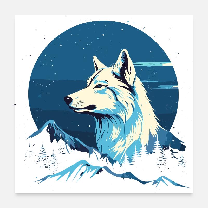 Wolf Scratch Marks Claws Wild Forest Animal Wolf's Head Poster 24" x 24" (60x60 cm)