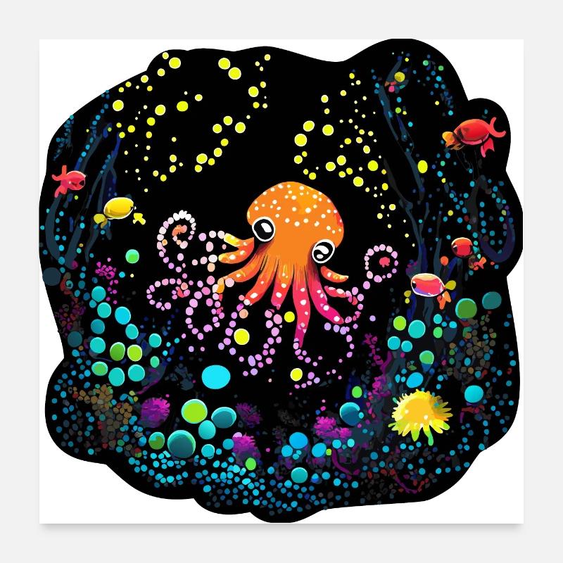 Baby Octopus Poster 24" x 24" (60x60 cm)