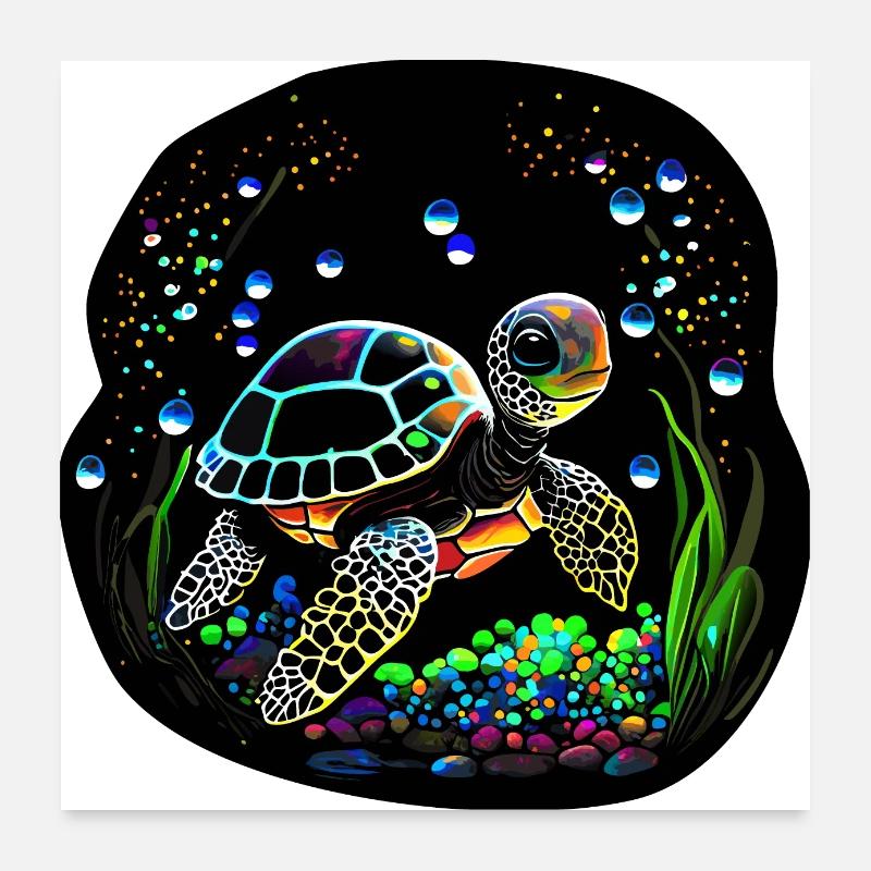 Baby Turtle Poster 24" x 24" (60x60 cm)
