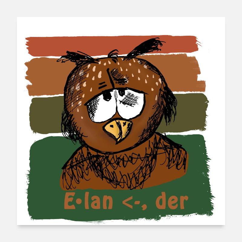 "Elan" - Eule Poster 60x60 cm