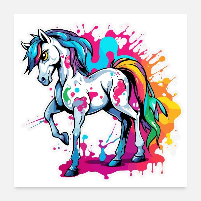 Pony / Pferd / Tier / reiten / Mähne / Stall Poster 60x60 cm