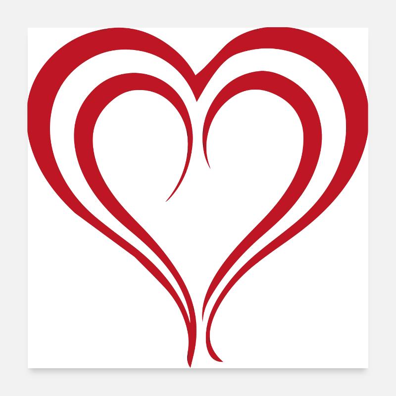 Herz, Liebe, Valentinstag, Symbol Poster 60x60 cm