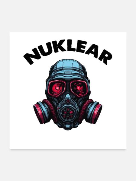 Gasmaske - Poster 60x60 cm - Weiß - Vorne